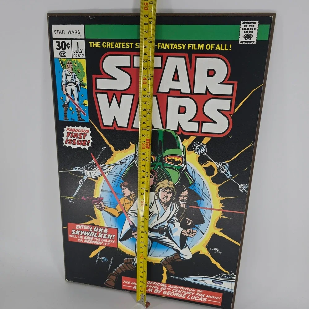 Star Wars #1 Comic Cover Wood Wall‎ Plaque Art Silver Buffalo 13x19